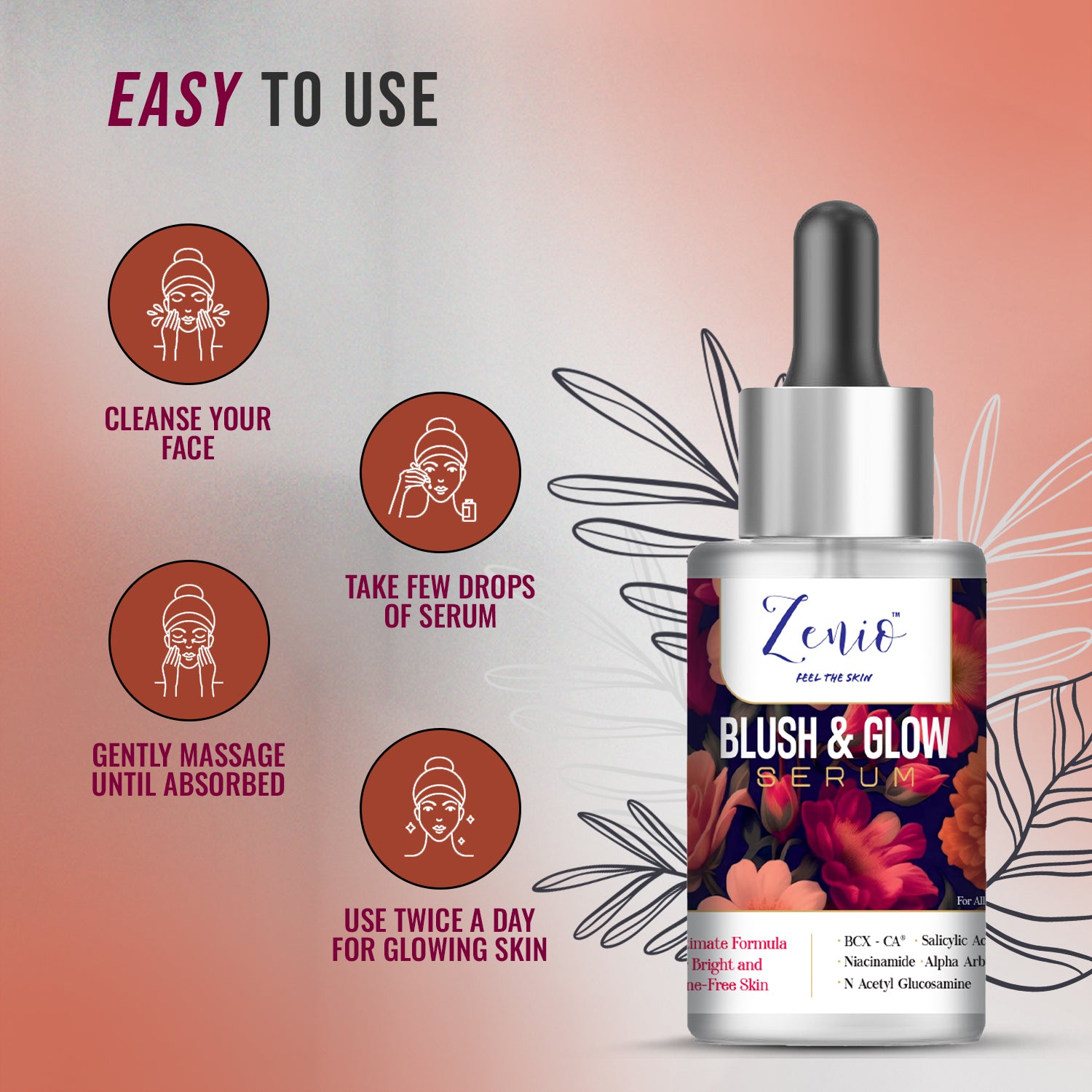 Anti Acne Glow Serum (Zenio Blush and Glow Serum) 30ml - Zenio